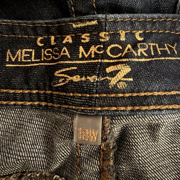 SEVEN7 x MELISSA MCCARTHY CLASSIC BOOT Denim Blue Jeans Plus 18W Western Boho - Picture 6 of 10